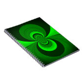 Abstrakt Bright Green Groovy Kaleidoscope Muster Notizblock (Rechte Seite)