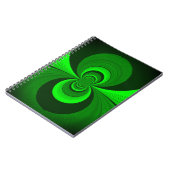Abstrakt Bright Green Groovy Kaleidoscope Muster Notizblock (Linke Seite)
