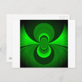 Abstrakt Bright Green Groovy Kaleidoscope Muster Postkarte (Vorne/Hinten)