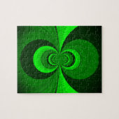 Abstrakt Bright Green Groovy Kaleidoscope Muster Puzzle (Horizontal)