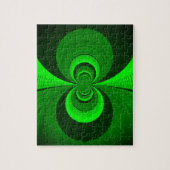 Abstrakt Bright Green Groovy Kaleidoscope Muster Puzzle (Vertikal)
