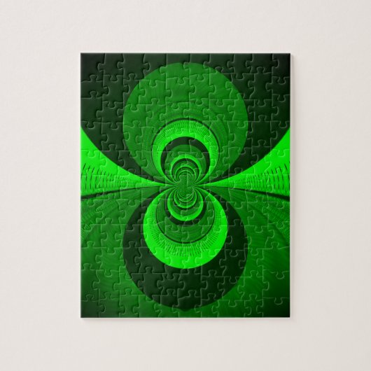 Abstrakt Bright Green Groovy Kaleidoscope Muster Puzzle (Vertikal)