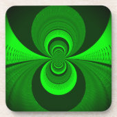 Abstrakt Bright Green Groovy Kaleidoscope Muster Untersetzer (Vorderseite)