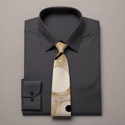 Abstrakt Brown & Beige Gemusterte Krawatte