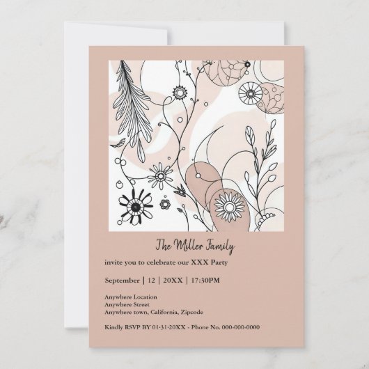 Abstrakt Brown Boho Minimalistische Ästhetik (Vorderseite)