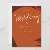 Abstrakt Brown Burnt Orange Typografy Wedding Einladung (Vorderseite)