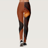 Abstrakt Brown, Rost, Gold mit Name Fashion Leggings (Rückseite)