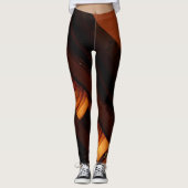 Abstrakt Brown, Rost, Gold mit Name Fashion Leggings (Vorderseite)