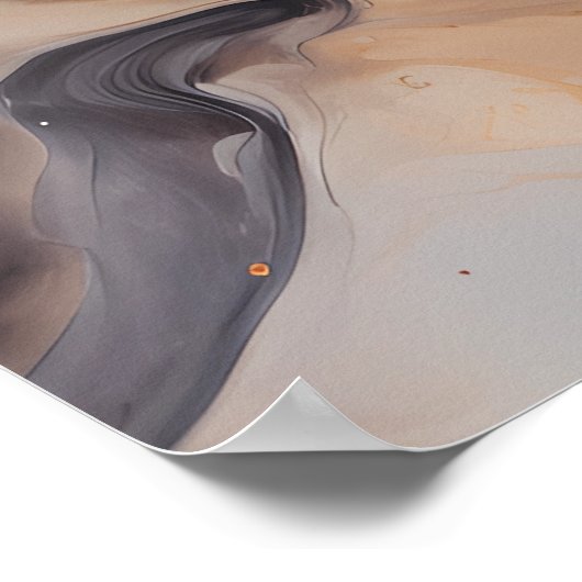 Abstrakt Browns Fluid Marmorkunst Poster (Ecke)