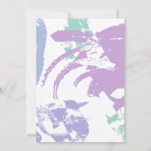 Abstrakt Brush Strokes Aquamarin Lilac Save the Da Einladung (Rückseite)