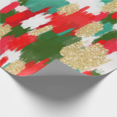 Abstrakt Brush Strokes Gold Glitzer Weihnachten Geschenkpapier (Ecke)