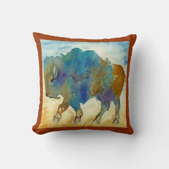 Abstrakt Buffalo Pillow Kissen (Vorderseite)