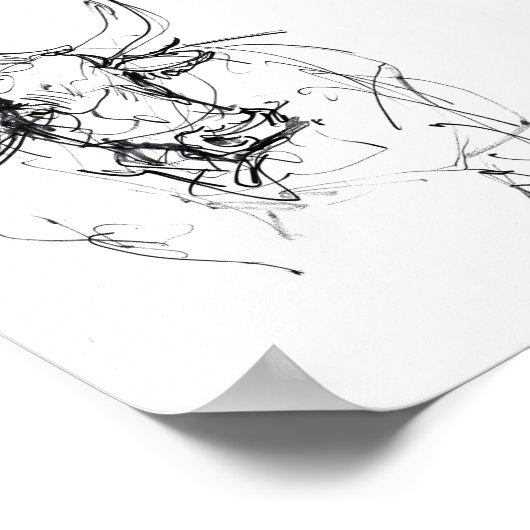 Abstrakt Bull Portrait Sketch Poster (Ecke)