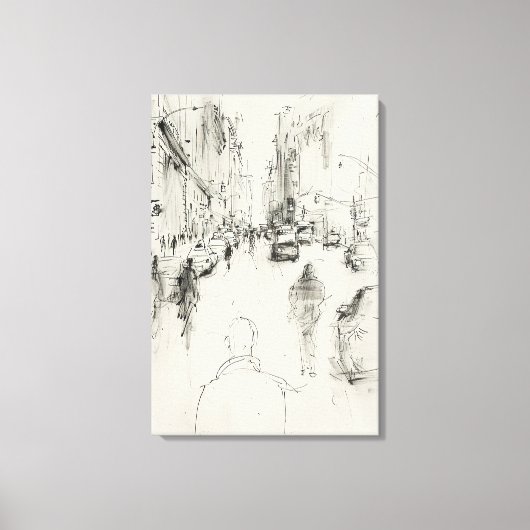 Abstrakt Busse in der City Street - Stadtleben Leinwanddruck (Vorderseite)