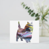 Abstrakt Caim Terrier Silhouette Postkarte (Stehend Vorderseite)