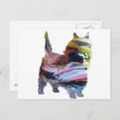 Abstrakt Caim Terrier Silhouette Postkarte (Vorne/Hinten)