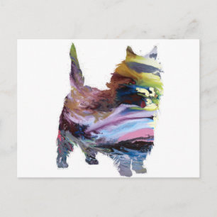 Abstrakt Caim Terrier Silhouette Postkarte