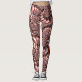 Abstrakt Candy Cane Weihnachten Gemusterte Legging Leggings (Vorderseite)