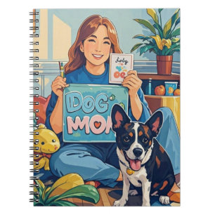 Abstrakt Cartoon Hund Mama Welpe Notizblock