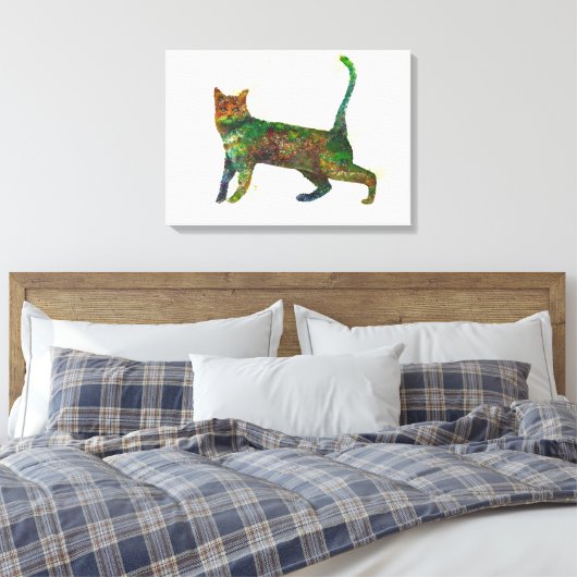 Abstrakt Cat Fantasy Leinwanddruck (Insitu (Schlafzimmer))