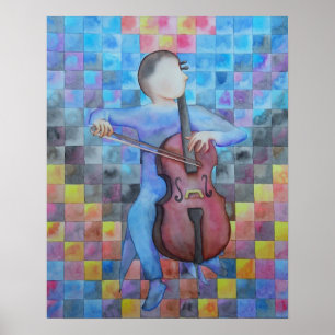 Abstrakt Cello Male Poster