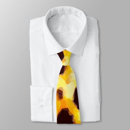 Abstrakt Cheetah Print Tendy Neck Tie Krawatte (Gebunden)