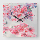 Abstrakt Cherry Blossom Quadratische Wanduhr (Vorderseite)