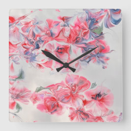 Abstrakt Cherry Blossom Quadratische Wanduhr