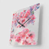 Abstrakt Cherry Blossom Quadratische Wanduhr (Winkel)