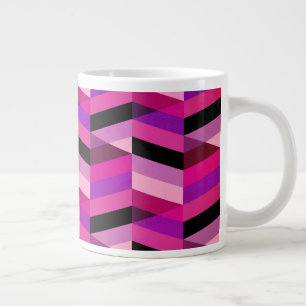 Abstrakt Chevron/Fischgrätenmuster Lila & Violet Jumbo-Tasse