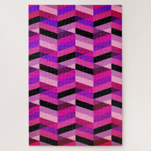Abstrakt Chevron/Fischgrätenmuster Lila & Violet Puzzle