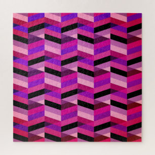 Abstrakt Chevron/Fischgrätenmuster Lila & Violet Puzzle
