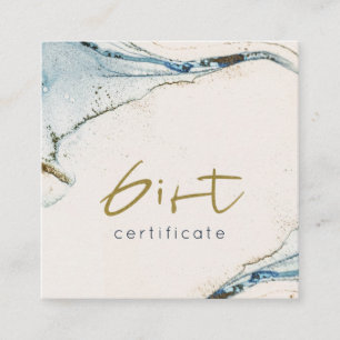 Abstrakt-Chic-Blue-Gold-Beachy-Geschenkgutschein Quadratische Visitenkarte