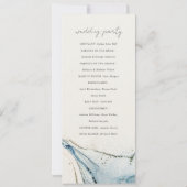 Abstrakt Chic Blue Gold Beachy Wedding Programm (Rückseite)