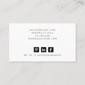 Abstrakt Chic Gold Glitzer Black Brushstrikes Visitenkarte (Rückseite)