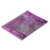 Abstrakt Chic Lila Pink Glittery Name & Initial Notizblock (Linke Seite)