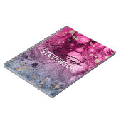 Abstrakt Chic Luxury Glam Marmor Pour Pour Paint Notizblock (Linke Seite)