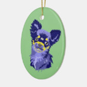 Abstrakt Chihuahua Keramik Ornament (Links)