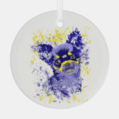 Abstrakt Chihuahua Ornament Aus Glas (Rückseite)