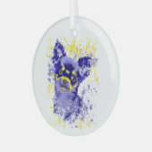 Abstrakt Chihuahua Ornament Aus Glas (Vorderseite links)