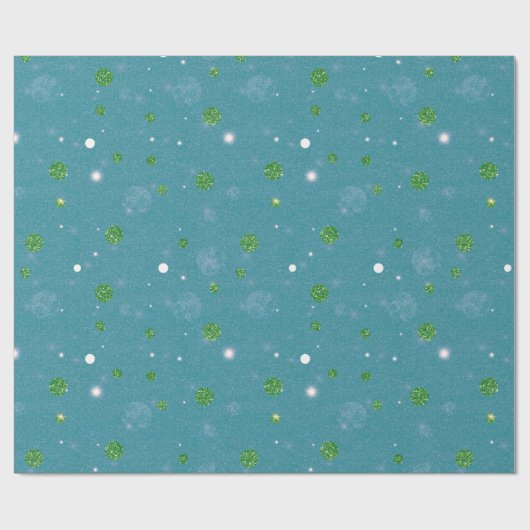Abstrakt Circles Glitzer Gold Green Christmas Geschenkpapier (Flach)