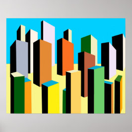 Abstrakt-City-Poster Poster