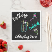 Abstrakt Cocktail Neon Drinks Bar Club Serviette (Beispiel)