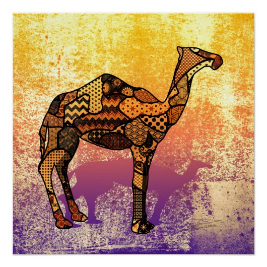 Abstrakt Collage Ozzy die Camel-ID102 Poster (Vorderseite)
