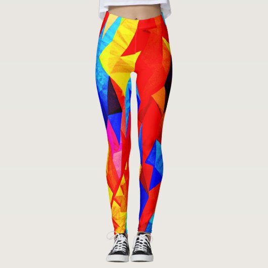 Abstrakt Color Symphony Leggings (Vorderseite)