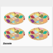 Abstrakt Colors Sun Burst Ovaler Aufkleber (Blatt)