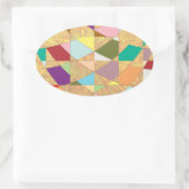 Abstrakt Colors Sun Burst Ovaler Aufkleber (Tasche)