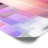 Abstrakt Coral Pink Lila Black Square Geometric Poster (Ecke)