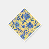 Abstrakt Cornflower Blue Botanical Serviette (Ecke)