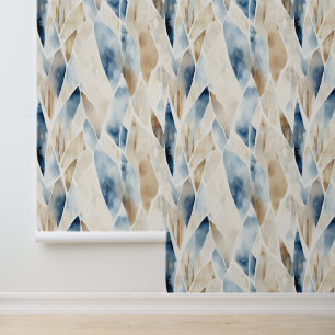 Abstrakt Creme Blue Brown Tapete